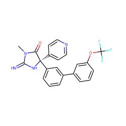 CN1C(=N)N[C@](c2ccncc2)(c2cccc(-c3cccc(OC(F)(F)F)c3)c2)C1=O ZINC000034806424