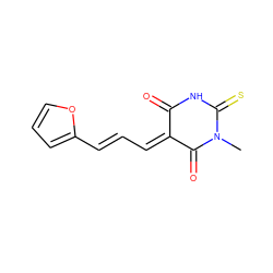 CN1C(=O)/C(=C/C=C/c2ccco2)C(=O)NC1=S ZINC000000502270