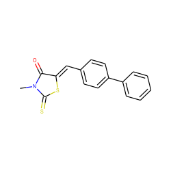 CN1C(=O)/C(=C/c2ccc(-c3ccccc3)cc2)SC1=S ZINC000009188397