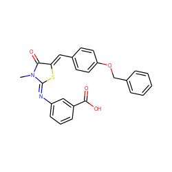 CN1C(=O)/C(=C/c2ccc(OCc3ccccc3)cc2)S/C1=N\c1cccc(C(=O)O)c1 ZINC000035656928