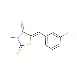 CN1C(=O)/C(=C/c2cccc(F)c2)SC1=S ZINC000001251594