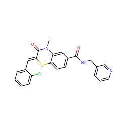 CN1C(=O)/C(=C/c2ccccc2Cl)Sc2ccc(C(=O)NCc3cccnc3)cc21 ZINC000013574344