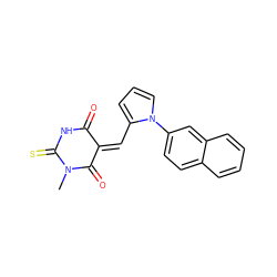 CN1C(=O)/C(=C/c2cccn2-c2ccc3ccccc3c2)C(=O)NC1=S ZINC000004739686