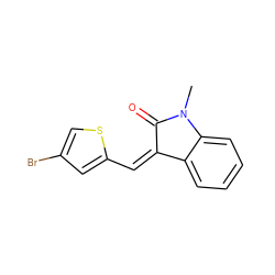 CN1C(=O)/C(=C\c2cc(Br)cs2)c2ccccc21 ZINC000002646411