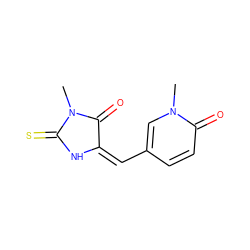 CN1C(=O)/C(=C\c2ccc(=O)n(C)c2)NC1=S ZINC000474609879