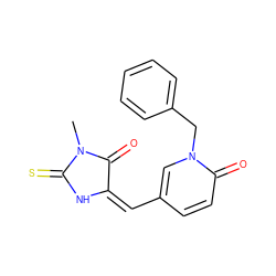 CN1C(=O)/C(=C\c2ccc(=O)n(Cc3ccccc3)c2)NC1=S ZINC000474609270