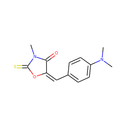 CN1C(=O)/C(=C\c2ccc(N(C)C)cc2)OC1=S ZINC000012416520