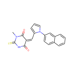 CN1C(=O)/C(=C\c2cccn2-c2ccc3ccccc3c2)C(=O)NC1=S ZINC000009265379