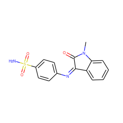 CN1C(=O)/C(=N\c2ccc(S(N)(=O)=O)cc2)c2ccccc21 ZINC000144575812