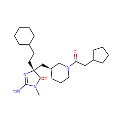 CN1C(=O)[C@@](CCC2CCCCC2)(C[C@@H]2CCCN(C(=O)CC3CCCC3)C2)N=C1N ZINC000209332812