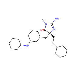 CN1C(=O)[C@@](CCC2CCCCC2)(C[C@H]2CCC[C@@H](NC3CCCCC3)C2)N=C1N ZINC000201981807