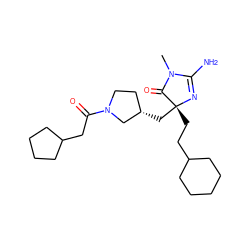 CN1C(=O)[C@@](CCC2CCCCC2)(C[C@H]2CCN(C(=O)CC3CCCC3)C2)N=C1N ZINC000137577170