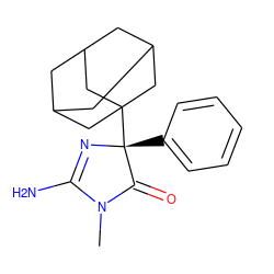 CN1C(=O)[C@@](c2ccccc2)(C23CC4CC(CC(C4)C2)C3)N=C1N ZINC000034948293