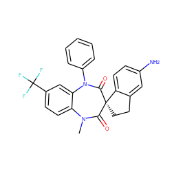 CN1C(=O)[C@@]2(CCc3cc(N)ccc32)C(=O)N(c2ccccc2)c2cc(C(F)(F)F)ccc21 ZINC000096929185