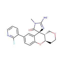 CN1C(=O)[C@@]2(N=C1N)c1cc(-c3cccnc3F)ccc1O[C@@H]1CCOC[C@H]12 ZINC000103253312