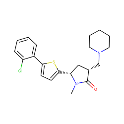 CN1C(=O)[C@@H](CN2CCCCC2)C[C@H]1c1ccc(-c2ccccc2Cl)s1 ZINC000035932037