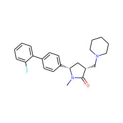 CN1C(=O)[C@@H](CN2CCCCC2)C[C@H]1c1ccc(-c2ccccc2F)cc1 ZINC000040872613