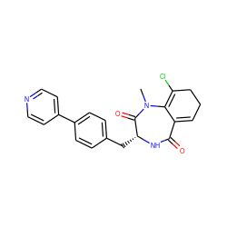 CN1C(=O)[C@@H](Cc2ccc(-c3ccncc3)cc2)NC(=O)C2=CCCC(Cl)=C21 ZINC001772589315