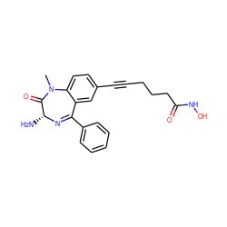 CN1C(=O)[C@@H](N)N=C(c2ccccc2)c2cc(C#CCCCC(=O)NO)ccc21 ZINC000096917076