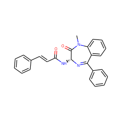 CN1C(=O)[C@@H](NC(=O)/C=C/c2ccccc2)N=C(c2ccccc2)c2ccccc21 ZINC000026379800