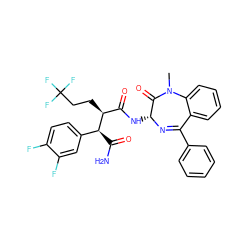 CN1C(=O)[C@@H](NC(=O)[C@H](CCC(F)(F)F)[C@@H](C(N)=O)c2ccc(F)c(F)c2)N=C(c2ccccc2)c2ccccc21 ZINC000299855321