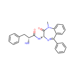 CN1C(=O)[C@@H](NC(=O)[C@H](N)Cc2ccccc2)N=C(c2ccccc2)c2ccccc21 ZINC000026375526