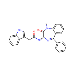 CN1C(=O)[C@@H](NC(=O)Cc2c[nH]c3ccccc23)N=C(c2ccccc2)c2ccccc21 ZINC000027982280