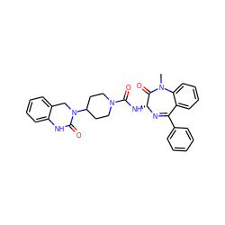 CN1C(=O)[C@@H](NC(=O)N2CCC(N3Cc4ccccc4NC3=O)CC2)N=C(c2ccccc2)c2ccccc21 ZINC000036177796