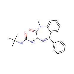 CN1C(=O)[C@@H](NC(=O)NC(C)(C)C)N=C(c2ccccc2)c2ccccc21 ZINC000013732753