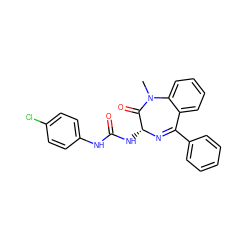 CN1C(=O)[C@@H](NC(=O)Nc2ccc(Cl)cc2)N=C(c2ccccc2)c2ccccc21 ZINC000013732781