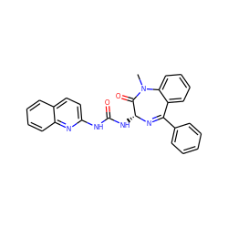 CN1C(=O)[C@@H](NC(=O)Nc2ccc3ccccc3n2)N=C(c2ccccc2)c2ccccc21 ZINC000013733038