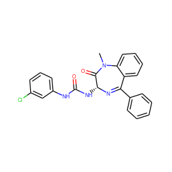 CN1C(=O)[C@@H](NC(=O)Nc2cccc(Cl)c2)N=C(c2ccccc2)c2ccccc21 ZINC000013732787