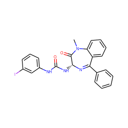 CN1C(=O)[C@@H](NC(=O)Nc2cccc(I)c2)N=C(c2ccccc2)c2ccccc21 ZINC000001493169