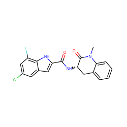 CN1C(=O)[C@@H](NC(=O)c2cc3cc(Cl)cc(F)c3[nH]2)Cc2ccccc21 ZINC000013587925