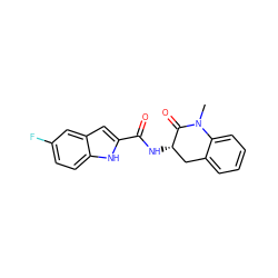 CN1C(=O)[C@@H](NC(=O)c2cc3cc(F)ccc3[nH]2)Cc2ccccc21 ZINC000013587895