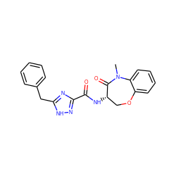 CN1C(=O)[C@@H](NC(=O)c2n[nH]c(Cc3ccccc3)n2)COc2ccccc21 ZINC000217118865