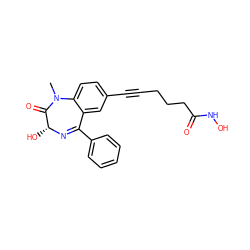 CN1C(=O)[C@@H](O)N=C(c2ccccc2)c2cc(C#CCCCC(=O)NO)ccc21 ZINC000096916620