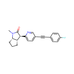 CN1C(=O)[C@@H](c2ccc(C#Cc3ccc(F)cc3)cn2)[C@@H]2CCC[C@@H]21 ZINC000204405518