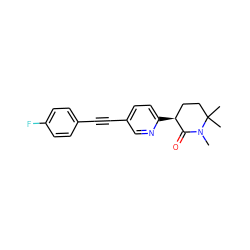 CN1C(=O)[C@@H](c2ccc(C#Cc3ccc(F)cc3)cn2)CCC1(C)C ZINC000204406499