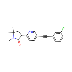 CN1C(=O)[C@@H](c2ccc(C#Cc3cccc(Cl)c3)cn2)CC1(C)C ZINC000204407232