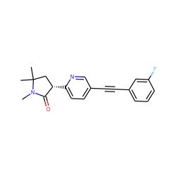 CN1C(=O)[C@@H](c2ccc(C#Cc3cccc(F)c3)cn2)CC1(C)C ZINC000208566583