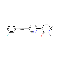 CN1C(=O)[C@@H](c2ccc(C#Cc3cccc(F)c3)cn2)CCC1(C)C ZINC000204405799