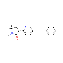 CN1C(=O)[C@@H](c2ccc(C#Cc3ccccc3)cn2)CC1(C)C ZINC000204405756