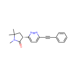 CN1C(=O)[C@@H](c2ccc(C#Cc3ccccc3)nn2)CC1(C)C ZINC000208565800