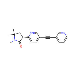 CN1C(=O)[C@@H](c2ccc(C#Cc3cccnc3)cn2)CC1(C)C ZINC000204408714