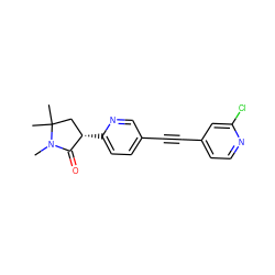 CN1C(=O)[C@@H](c2ccc(C#Cc3ccnc(Cl)c3)cn2)CC1(C)C ZINC000205347208