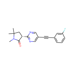 CN1C(=O)[C@@H](c2ncc(C#Cc3cccc(F)c3)cn2)CC1(C)C ZINC000208563545