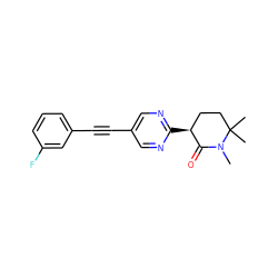 CN1C(=O)[C@@H](c2ncc(C#Cc3cccc(F)c3)cn2)CCC1(C)C ZINC000208564925