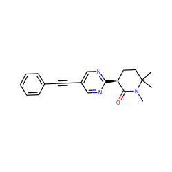 CN1C(=O)[C@@H](c2ncc(C#Cc3ccccc3)cn2)CCC1(C)C ZINC000204407760