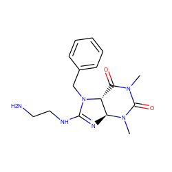 CN1C(=O)[C@@H]2[C@H](N=C(NCCN)N2Cc2ccccc2)N(C)C1=O ZINC000036350326